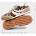 thumbnail image 5 of LUCKY STEP Retro Sneakers Thin Sole Lace up Lightweight Casual Shoes,Leopard,Womens, 5 of 10