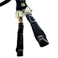 thumbnail image 6 of Douhoow Women Punk Leg Warmer, Black Gothic Metal Buckle Leg Cover Knee Legging Socks, 6 of 9