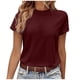 thumbnail image 1 of Camiseta informal de manga corta y cuello redondo para mujer, ideal para estar por casa y para ir al trabajo: versátil y cómoda., 1 of 6