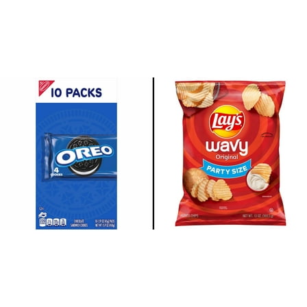 OREO Chocolate Sandwich Cookie 10 ct & Lay's Wavy Potato Chips 13 oz
