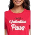 thumbnail image 4 of Valentine's Women's Valentine Paws Graphic T-Shirt, by Way to Celebrate, Sizes S-3XL, 4 of 5