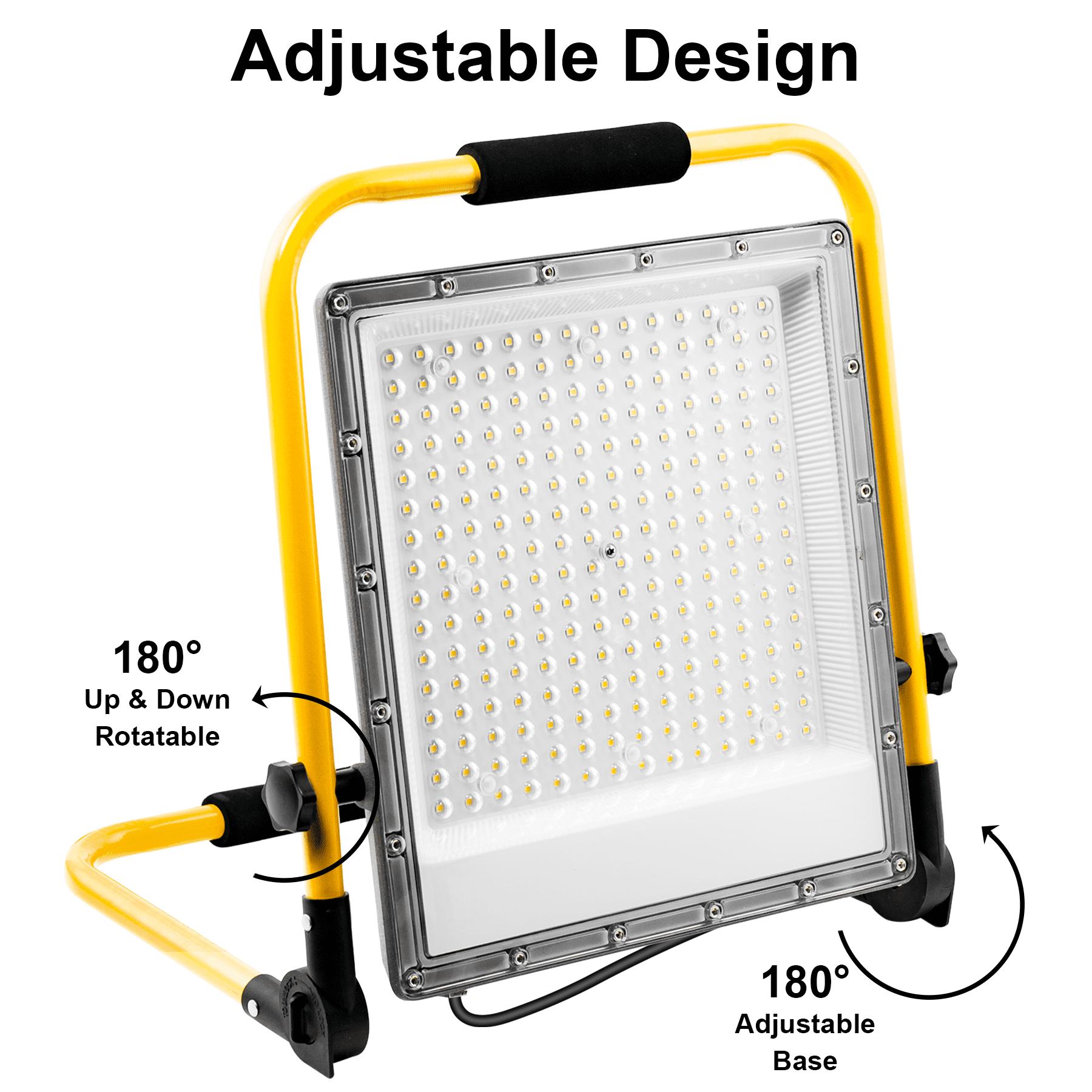 Indmird 200W Work Lights with 4 Meter Rubber Tube,6500K IP66 Waterproof Flood lights Outdoor, Suitable for Construction Sites.
