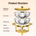 thumbnail image 2 of WARMOUNTS Gold Chafing Dishes for Buffet 2 Pack, 5QT Stainless Steel Round Chafers and Buffet Warmers Sets with Lid Holder, Rolled Rim Process, Stack, 2 of 9