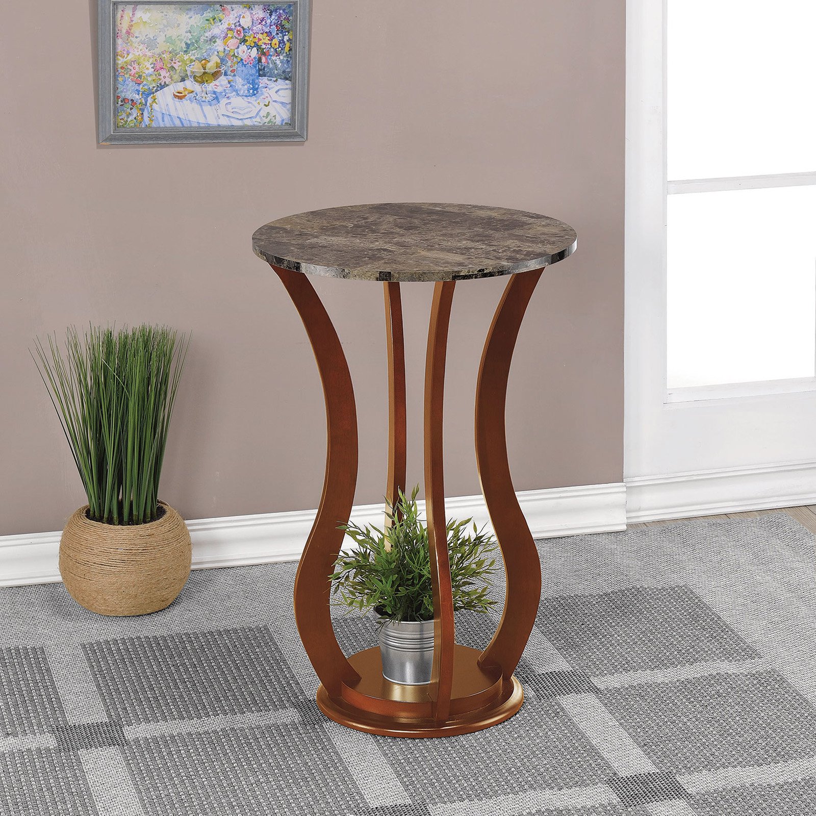 Coaster Furniture Accent Table, Plant Stand, Brown