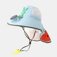 thumbnail image 2 of Ticikt Baby Sun Hat Neck Flap Beach Caps with Rechargeable Fan for Boys Girls Toddler Breathable and Adjustable UPF 50+ Wide Brim Sun Protection,Color:Blue, 2 of 4