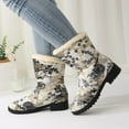 thumbnail image 2 of Mepaouo Fashion Western Snow Boots for Women Men Embroidery Fleece Lined Warm Ankle Booties, 2 of 7