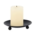 thumbnail image 5 of Candelabro de placa de hierro negro, base para velas de aromaterapia, bandeja para velas de disco, arreglo para bodas, 5 of 5