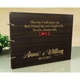 thumbnail image 2 of Personalized Custom Wood Engraved Guest Book Rustic Wooden Wedding Guestbook Photo Album, 2 of 6
