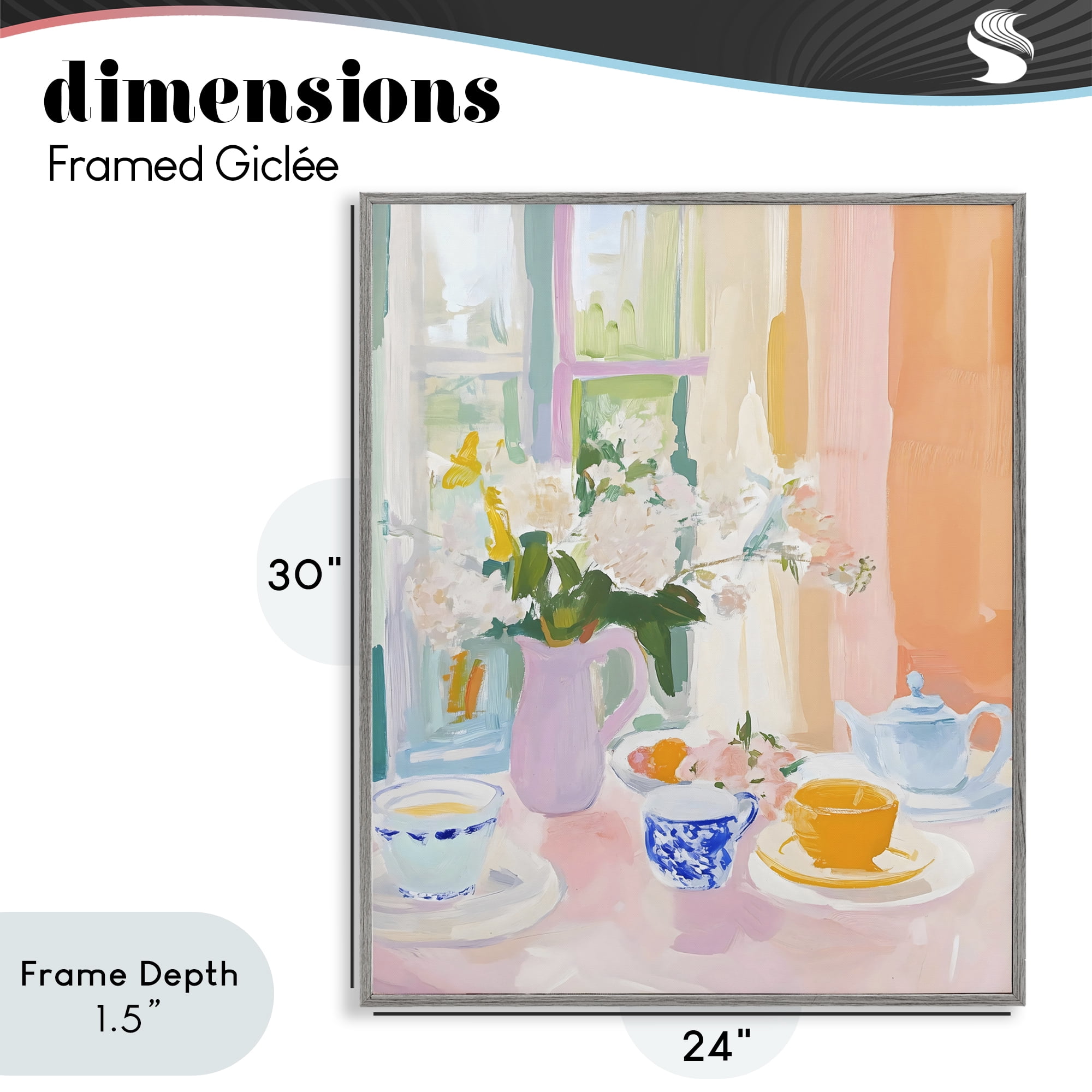 Stupell Industries Breakfast Still Life Abstraction Gray Framed Giclee Art, design by The Prints Vibe