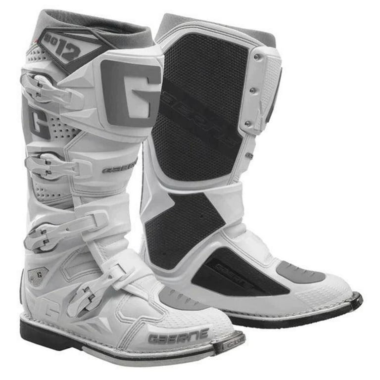 Gaerne SG12 Mens MX Offroad Boots White Silver 13 USA