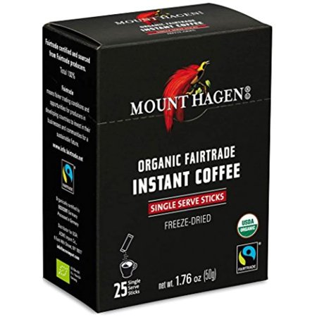 Mount Hagen Organic Single Serve Instant Coffee Stick Packs, 25 Count (Pack Of 8)