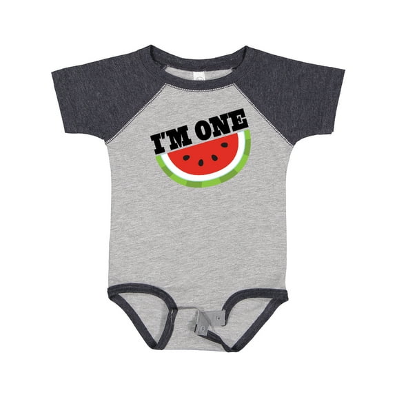 Inktastic I'm One 1st Birthday Watermelon Boys or Girls Baby Bodysuit
