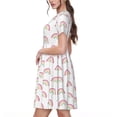 thumbnail image 2 of Vsdgher Arc-en-Ciel pour Femmes Été 2025 Robes Midi Décontractées Légères Manches Courtes Col Rond Robe de Plage, 2 of 6