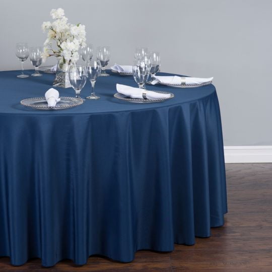 2pk 132 In Round Polyester Tablecloth Navy Blue Com Round Polyester Tablecloth Navy Blue, Round Navy Blue Tablecloth