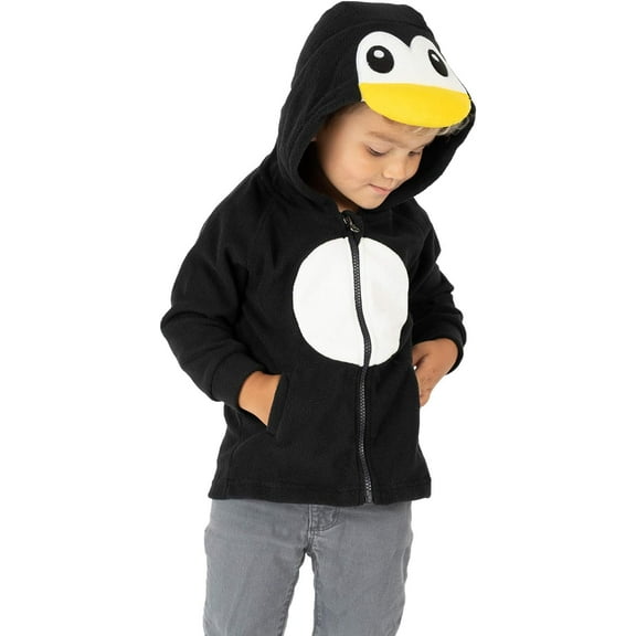 Cuddle Club Fleece Hoodie Jacket Winter Baby Clothes, Penguin 3-6 Mos