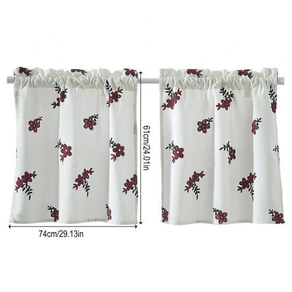 Short Blackout Curtains for Living Room Bedroom, 29 x 24 inches Window Treatment Small Panels Kitchen Cabinet Half-curtain Dustproof Cafe Drape (White)