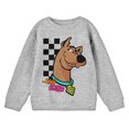 thumbnail image 3 of Scooby Doo Checkered Background Boy's Heather Grey long Sleeve Shirt-Large, 3 of 3