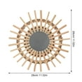 thumbnail image 2 of BESTOYARD Hand Woven Rattan Mirror Khaki Minimalist Wall Decor for Home 1Pc, 2 of 7
