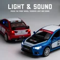 thumbnail image 2 of Scale 1/32 Lancer Evolution Metal Diecast Alloy Pull Back Sound Light Toys Cars Model Gift For Boys Child Kids Toy Vehicles, 2 of 7