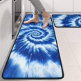 thumbnail image 2 of Kitchen Rugs Sets Of 2,Blue White Tie Dye Spiral Pattern Anti Fatigue Kitchen Mat Rugs Non Slip Washable,Decorative Kitchen Floor Mats for Kitchen,Sink,Laundry,17"x47"+17"x47", 2 of 5