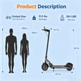 thumbnail image 5 of iScooter Foldable Electric Scooter for Teen Adult,500W Peak,19Miles,8.5 Solid Tires Commuter E-Scooter with APP & Cruise Control, 5 of 15