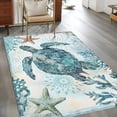 thumbnail image 2 of Blue Ocean Area Rugs 3x5 ft Sea Turtle Coral Starfish Retro Washable Rug Non Slip Indoor Carpet Absorbent Floor Mat for Living Room Bedroom Dining Room, 2 of 9