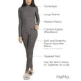 thumbnail image 3 of MeMoi Women's Luxe Ribbed Long Sleeve Top and Pants Set - Womens - Female (M, Dark Gray), 3 of 7