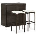 thumbnail image 1 of vidaXL Ensemble de Bar 3 Pcs Rotin Synthétique Brun, 1 of 5