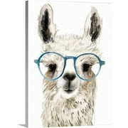 Great Big Canvas "Hip Llama II" by Victoria Borges Gray Blue Gray Wrapped Canvas Wall Art