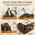 thumbnail image 5 of WISHEAD Electric Heated Blanket Twin 62''x84''Size Faux Fur Heating Blanket 5 Heating Settings, 10h Timer & Overheat Protection, Machine Washable, Soft Flannel and Sherpa Full Body Warmth,Brown, 5 of 9