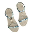 thumbnail image 6 of Mostsola Womens Sandals Open Toe Slingback Flats Summer Beach Shoes Braided Strap Beaded Sandals, 6 of 9
