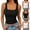 hwj# Black632, variant on Huowey Women'S Camisole Tank Top Sleeveless Ruffled Scoop Neck Solid Color Ribbed Slim Fit Button Down Fashionable Casual Trendy Crop Top Summer Basic Tight Cami Tee Shirts,Black,L
