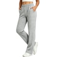 thumbnail image 3 of VBVC Women's Straight Leg Sweatpants , Soft Stretchy Lounge Trousers For Women , Ladies' Y2K Casual Active Pants with Pockets, S-2XL, 3 of 9