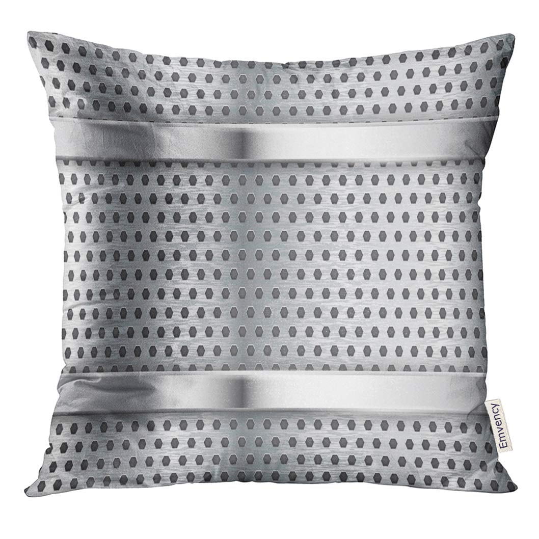 CMFUN Silver Perforated Metal with Perforation and Chrome White Pillow