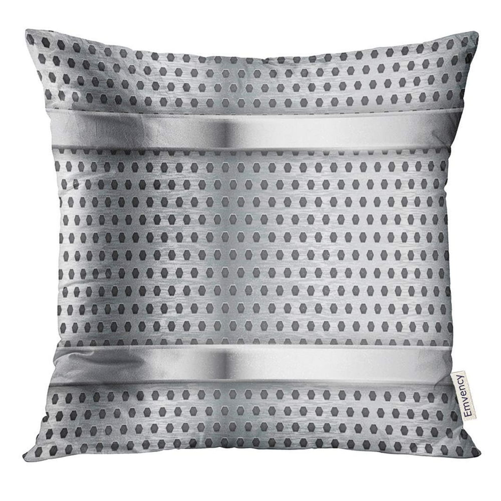 CMFUN Silver Perforated Metal with Perforation and Chrome White Pillow