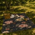thumbnail image 7 of Spaced Blush Roses With Golden Botanical Sprigs, Cozy Flannel Blanket with Airy Vintage Botanical Print, Housewarming Gift for Vintage Rose Enthusiasts, Home Decor for Bedroom and Living Room, 7 of 7