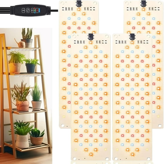 Grow Light,40W Ultra-Thin Panel Grow Lights for Indoor Plants ,316LEDs Full Spectrum Grow Lights for Under Cabinet Plant, Grow Lamp With 3/9/12H Timer ,10 Dimmable Levels for Plants Growing (4pcs)