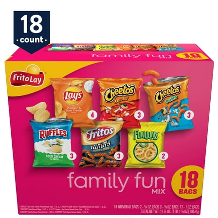Frito Lay Snacks Family Fun Mix Variety 17 1/8 Oz 18 Count