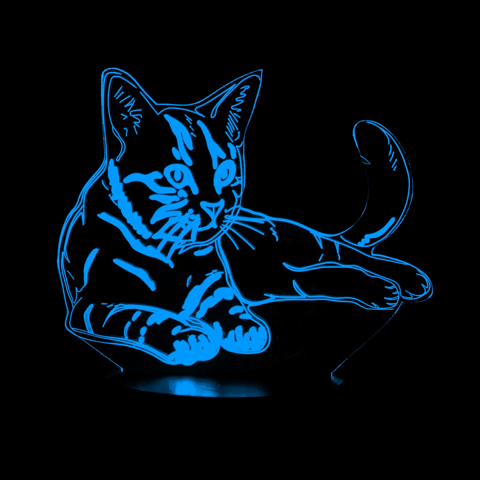 BedroomB Home Decor Cat Illusion Energy Saving Sensor Night Light UV 