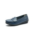 thumbnail image 1 of Daeful Mocassins pour Femmes à Bout Rond, Chaussures Bateau, Ballerines Basses, Marche, Légères, Confort, à Enfiler, Mocassins Bleu Foncé 7, 1 of 5