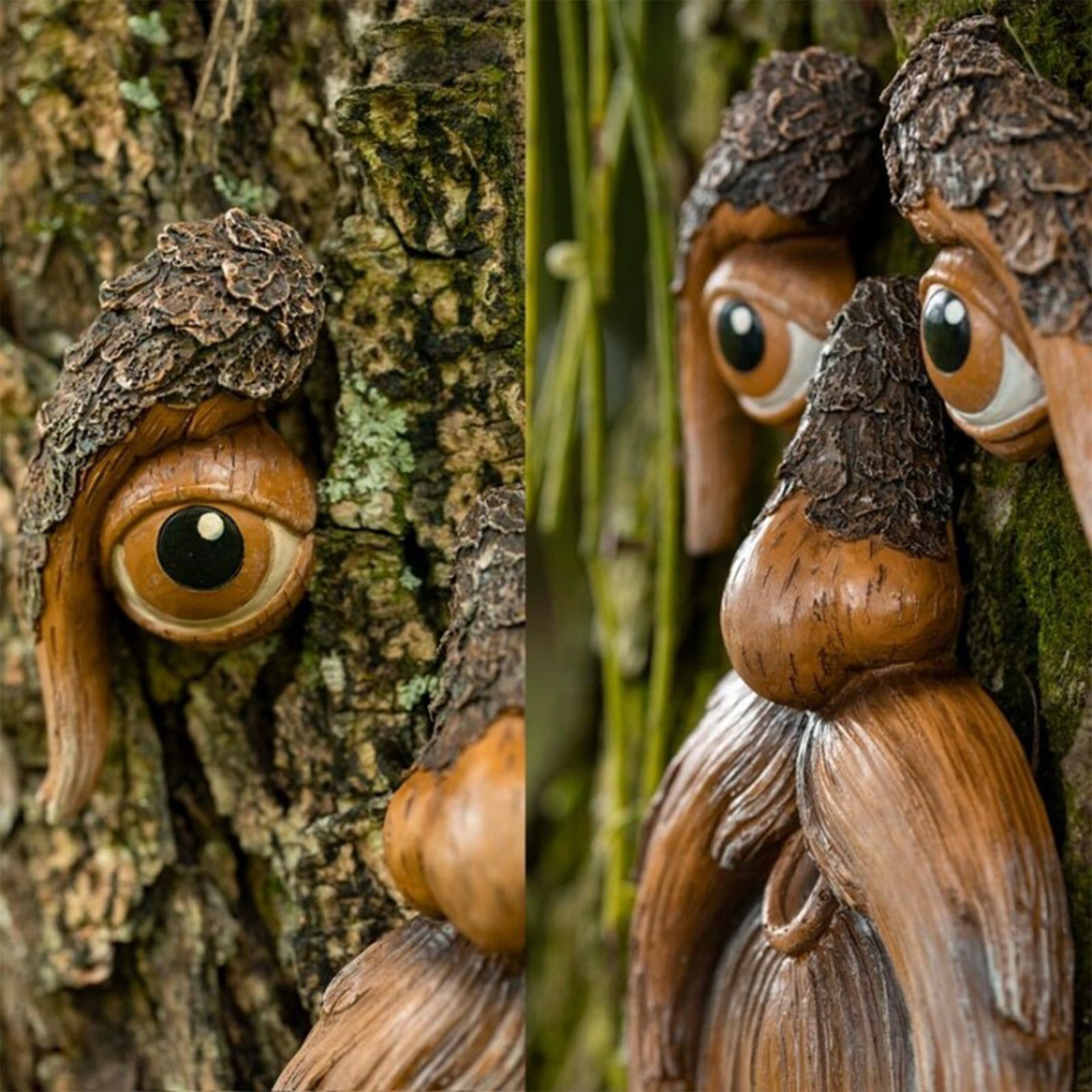 Tree Face Bird Feeder Outdoor, Whimsical Tree Hugger Garden Art Decor, Creative Bird Feeder for Indoor & Outdoor Yard Patio Decoration