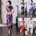 thumbnail image 4 of ALSLIAO Vestido tradicional chino cheongsam para mujer, por encima de la rodilla, con abertura, color violeta, talla M, 4 of 7