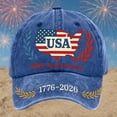 thumbnail image 2 of Men Baseball Caps Closed Back Unisex Patriotic Baseball Cap Soft Peak Sun Hat for Outdoor Daily Wear Independence Day Print, 2 of 3