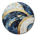 thumbnail image 2 of Designart "Constructing Blue Realms in Blue and Gold III" Abstract Shapes Oversized Wall Clock, 2 of 5