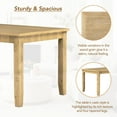 thumbnail image 4 of Rustic 6-Piece Dining Table Set for 6, 60" L Rectangular Table with 4 PU Leather Upholstered Chairs & 1 Bench, Solid Wood Kitchen Dining Rooms Table Set for Kitchen, 4 of 11
