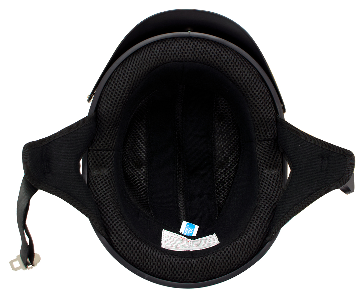 Klutch K-3 'Cruise' Gloss Black Half Face Motorcycle Helmet with Snap On Visor Medium - image 2 of 11