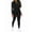 Black, variant on Women'S 2 Piece Classic Striped Outfits Sleeve Lounge Long Sweatpants Jogger Suit Sweatsuits Sets Black S
