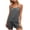 Gray, variant on Women's Adjustable Strap Cami Short Pajama Set with Pockets, Soft Breathable Sleeveless Loungewear, Comfy Two Piece Sleepwear for Summer Wine,S