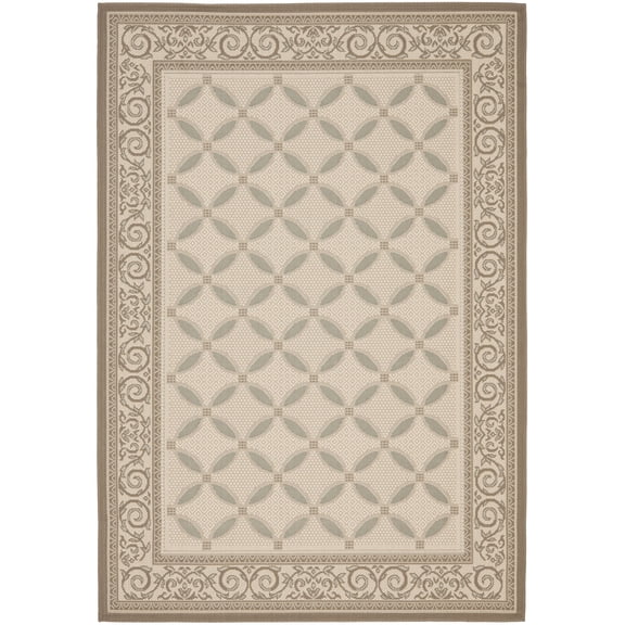 Safavieh Courtyard Cohen Bordered Indoor/Outdoor Area Rug, Beige/Dark Beige, 5'3" x 7'7"