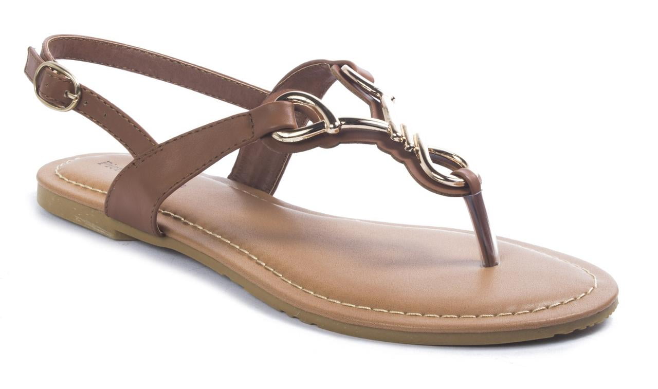 Pierre Dumas Womens Limit-20 Flat Sandal Nude Patent